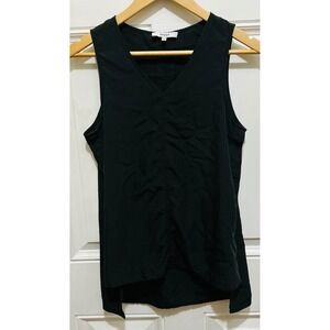 RO&DE Black Sleeveless V-Neck Tank Top Minimalist Casual Blouse‎